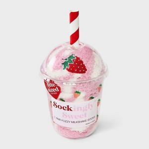 Kid's Milkshake Christmas Cozy Crew Socks - Pink 2-5 - 1 of 4