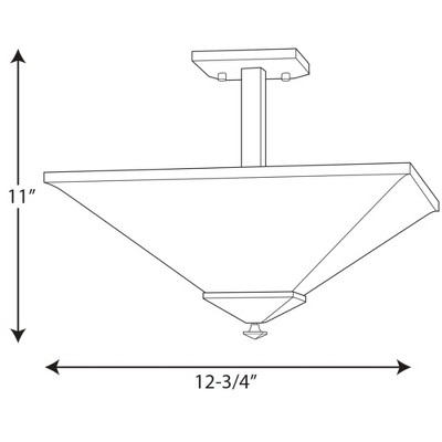 Clifton Heights Antique Bronze Semi-Flush Light with Etched Glass Shade