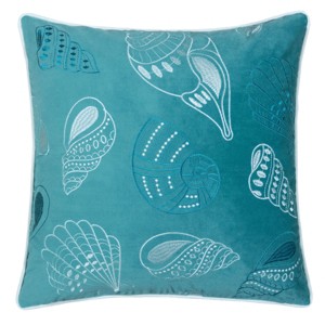 ChicFurnit Bed Pillows Spa Seashells Home Pillow Velvet Decor Pillow with Hidden Zipper Cotton Pillows for Living Room Decoration, Green, 20"*1"*20" - 1 of 4