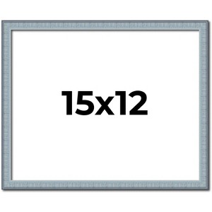 PosterPalooza | Textured Blue Picture Frame - UV Acrylic, Backing Board, Hanging Hardware Included - 1 of 4