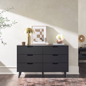 Simple Cut Out Handles 6 Drawer Dresser - Saracina Home - 1 of 4