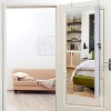FDW Jewelry Cabinet with Full-Length Mirror Lockable Door and Built-in LED Lighting, White - 2 of 4