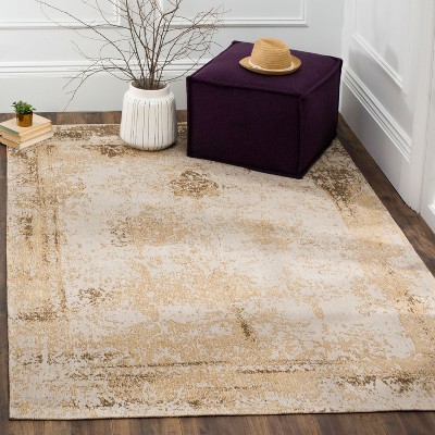 Sand Flat Woven Synthetic Vintage Area Rug, 3' x 5'