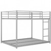 Sapphtopaz Metal Bunk Bed with Guardrail & Ladder,Space-Saving Low Floor Bunk Bed Frame with Sturdy Frame for Adults,Teen,Bedroom - 3 of 4