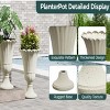 Syemin Planters 23" Plastic Planter 2PCS Planters with Drainage Holes Petal Design, Heavy-Duty Classic Large Flower Pots - 4 of 4