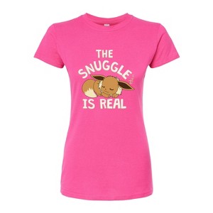 Women's - Pokémon - The Snuggle Eevee Fitted Graphic T-Shirt - 1 of 3