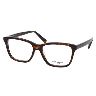 Saint Laurent SL 482O 002 Womens Square Eyeglasses Dark Havana 54mm