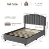NicBex Full/Twin Size Lift-up Storage Bed Frame with Velvet Headboard,LED Lights and Charging Station - 3 of 4