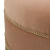 Kumasinova 24" Luxury Velvet Accent Ottoman with Tassel Rope Bullion Fringe,Vintage Footrest Ottoman Stool for Living Room&Bedroom - 2 of 4