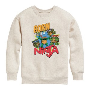 Boys' - Teenage Mutant Ninja Turtles Mutant Mayhem - Born To Be A Ninja Graphic Long Sleeve Fleece Sweatshirt - 1 of 4