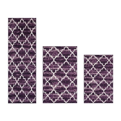 Savio Collection 100% Micro Polyester 3 Piece Bath Rug Set - Better Trends