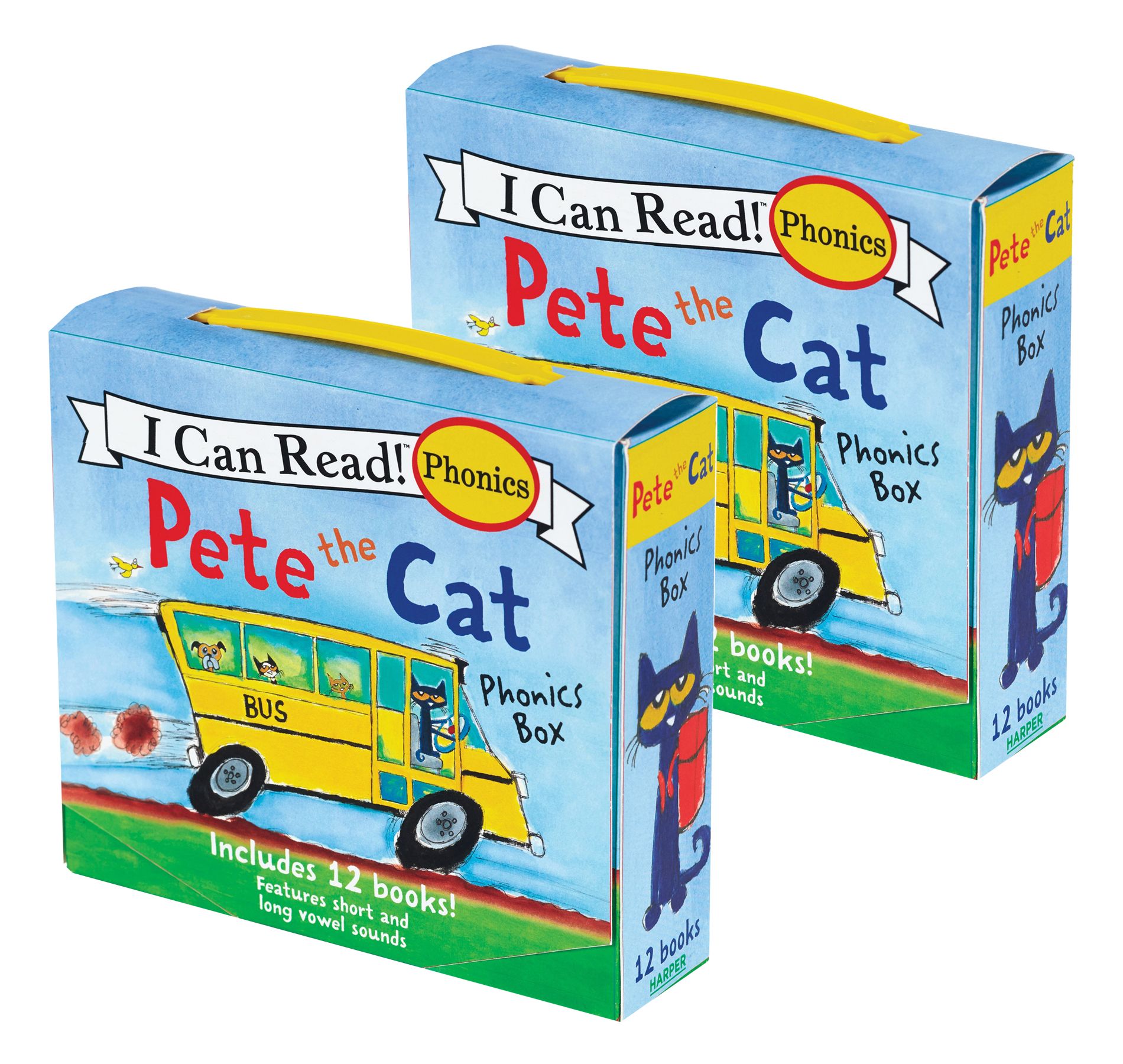 HarperCollins I Can Read!™ Pete the Cat Phonics Box, 12 Books Per Set, 2 Sets