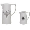 Storied Home White Ceramic Pitcher with Bee Image - 4 of 4