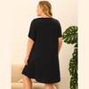 Agnes Orinda Women's Plus Size Comfort Pleated Front Short Sleeve Nightgowns - 4 of 4