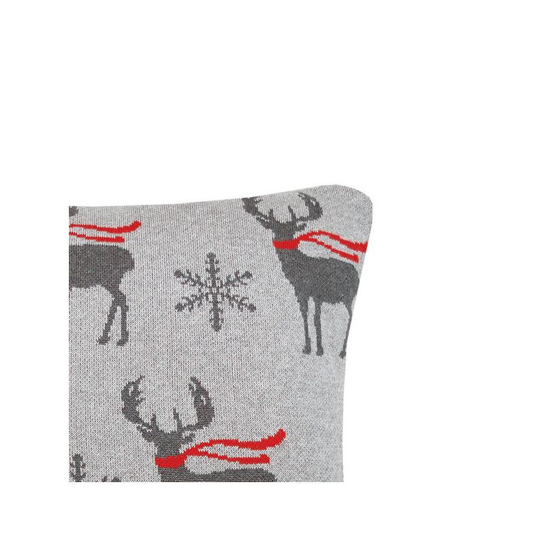 C&F Home 20" x 20" Deer Scarf Christmas Holiday Knitted Throw Pillow, 3 of 9