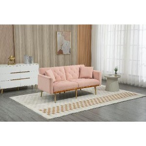 CAVINAS Loveseat Sofa with Metal Feet, Modern Convertible Sofa, Vintage Accent Sofa, Upholstered Sofa Couch for Living Room - 1 of 4
