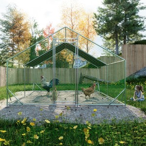 ROOMTEC Metal Chicken Coop, Large Walk-in Chicken Run for Outside, Galvanized Poultry Duck Hen Pen Cages (10' L x 13 W x 6.56' H) - 1 of 4