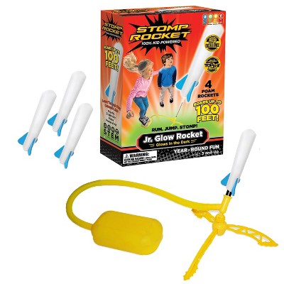 Stomp Rocket Glow High Flying Glow In The Dark Foam Rockets with Launch Pad