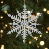 Kurt Adler Plastic Ornament for Christmas Tree, Silver Snowflake - 3 of 3