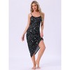 cheibear Women's Sleeveless Spaghetti Strap Midi Cami Tank Sleepdress - 3 of 4