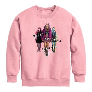 Girls' - Monster High - Monster Friends Forever Graphic Long Sleeve Fleece Sweatshirt - 1 of 4