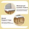 ChicFurnit Dining Sets of 4 pcs Premium PU Chairs with High Density Foam and Sturdy Iron Legs for Home or Office, Gray, 21.5"*17.2"*35.7" - 3 of 4