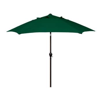 9' x 9' Aluminum Market Patio Umbrella with Crank Lift and Push Button Tilt Hunter Green - Astella