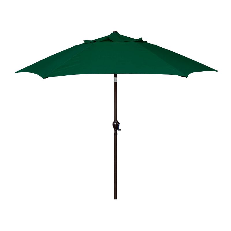 9&#39; x 9&#39; Aluminum Market Patio Umbrella with Crank Lift and Push Button Tilt Hunter Green - Astella, 1 of 7