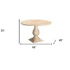 HomeRoots 48" Natural Solid Wood Pedestal Base Round Top Dining Table - 3 of 4