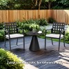 2-Piece Cast Aluminum Outdoor Dining Chairs with Lattice Back & Sunbrella Fabric Cushions,Weather-Resistant Patio Seating Set-The Pop Home - 2 of 4