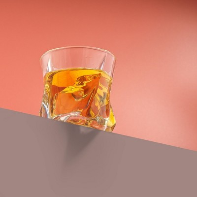 Aurora Clear Crystal Whiskey Glasses Set of 2