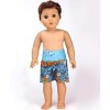 Sophia's - 18" Doll - Surf Shirt & Floral Print Swim Trunks - Orange - 4 of 4