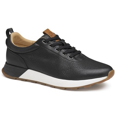 Johnston & Murphy Men’s Kinnon Perfed Jogger Sneaker, Black Full Grain, Size 10.5