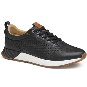 Johnston & Murphy Men’s Kinnon Perfed Jogger Sneaker, Black Full Grain, Size 9.5 - 1 of 1