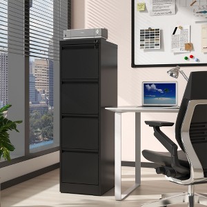 NicBex Modern File Cabinet with Lock, Vertical Metal Filing Cabinets with Drawers and Anti-Tilt Design,Office Cabinet for Home, Office,Black/White - 1 of 4