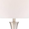 360 Lighting Simon Modern Table Lamps 25 1/2" High Set of 2 Brushed Nickel with USB Charging Port White Fabric Drum Shade for Bedroom Living Room Desk - 3 of 4