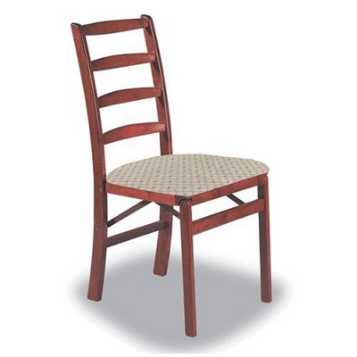 2 Piece Folding Chair With Blush Seat Cherry Stakmore