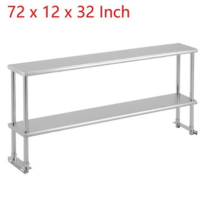 72"x12" Commercial Wide Double Overshelf NSF Kitchen Restaurant Work Prep Table