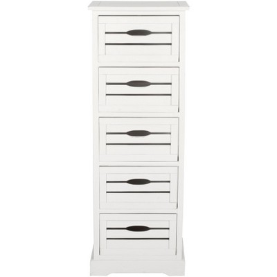 Coastal White Pine 5-Drawer Lingerie Chest with Slatted Crates
