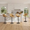 Art Leon Set of 4 Faux Leather Swivel and Height Adjustable Barstool - 2 of 4