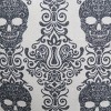 Yukimo 20" Gothic Damask Skull Throw Pillow - Black & White Cotton Linen Blend - Decorative Accent Pillow - 4 of 4