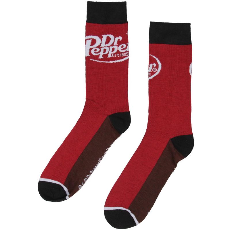 Dr. Pepper Socks Soda Fun Novelty Adult Crew Socks OSFM 1 Pair Pack Red, 4 of 6