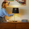 KTMBDW Bedside Lamp for Bedroom, 3-Way Dimmable Farmhouse Table Lamps for Nightstand with Fabric Shade, Desk Lamp for Kids Reading, Home Office, Black - 2 of 4