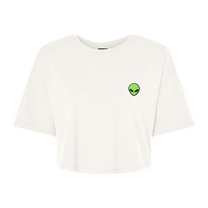 Dalix Alien Embroidered Cotton Relaxed Fit Flowy Short Sleeve Crewneck Tee Shirt Womens - 1 of 4