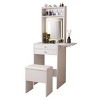 NicBex Vanity Desk with Mirror Dressing Table with Plip Top Mirror, Drawers and Multilayer Storage Shelves, Small Vanity with Cushioned Stool - 3 of 4