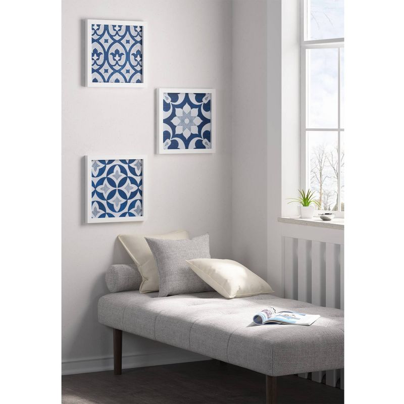 3pc Patterned Tiles Paper Printed with Gel Coat Set Navy - Madison Park, 1 of 9
