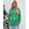 Clearlove Ugly Christmas Sweater Funny for Women 2025 Crew Neck Long Sleeve Reindeer Snowflakes Knitted Pullover Sweaters - 2 of 4
