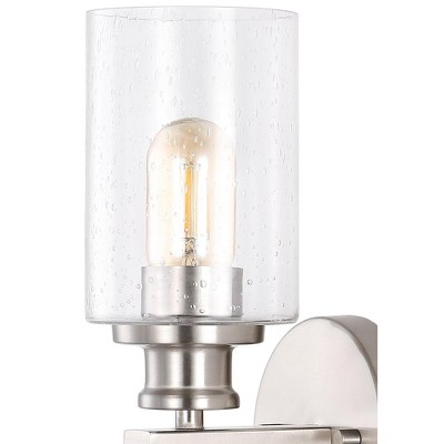 Nickel Cylinder 2-Light LED Vanity Wall Sconce