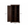 FURNIinspire Utility Storage Cabinets Tall Storage Cabinet, Large Farmhouse Cupboard Kitchen Organizer With Shelves, Door, Brown, 39.37"*15.75"*74.4" - 3 of 4