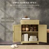 Kitchen Storage Cabinet, Sideboard Floor Cupboard with Solid Wood Top, Adjustable Shelf, and 2 Drawers - 4 of 4